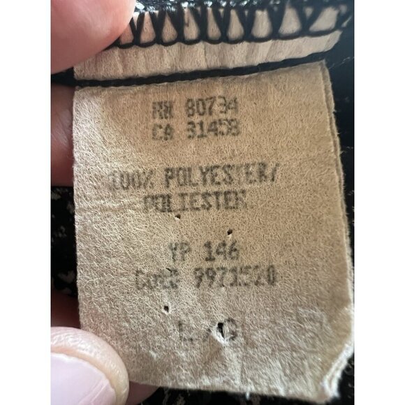 BCBG Max Azria Vintage Y2K black white cap slv baby doll paisley top L coquette - Picture 5 of 7